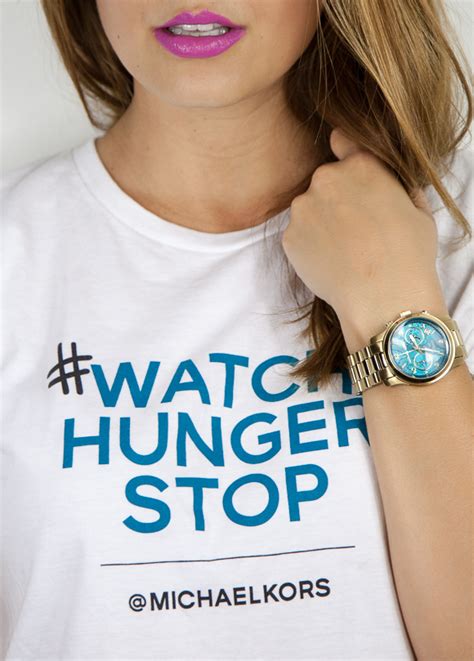 michael kors gold turquoise watch hunger stop|Michael Kors hunger stop t shirt.